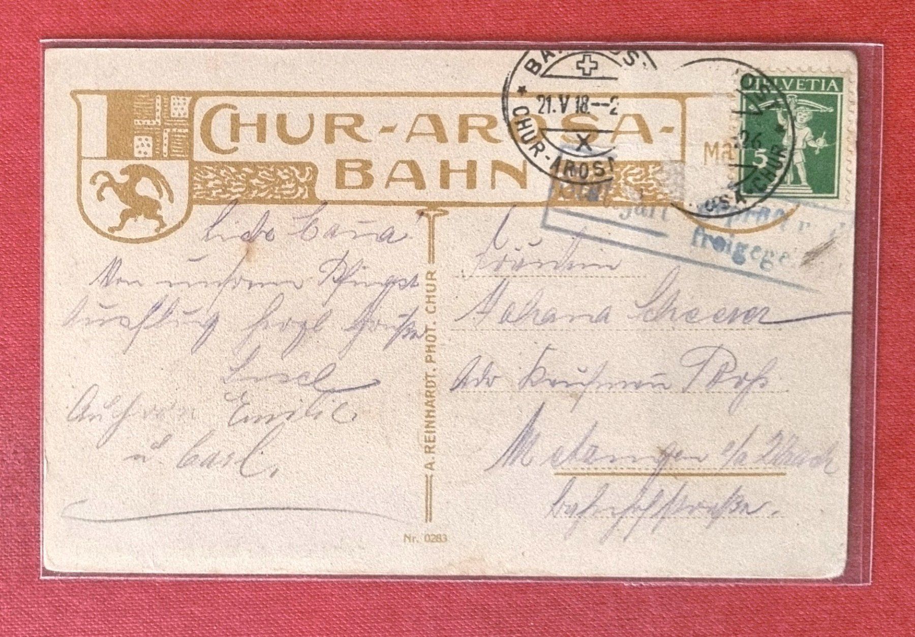 Cartes postales: St. Peter - Molinis - Bahnhof - Rhätische Bahn - RhB - 1918 – D'occasion à Rothrist par RROENK 1