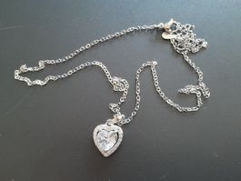 Hertz Anhänger (Zirkonia), 40cm Kette,