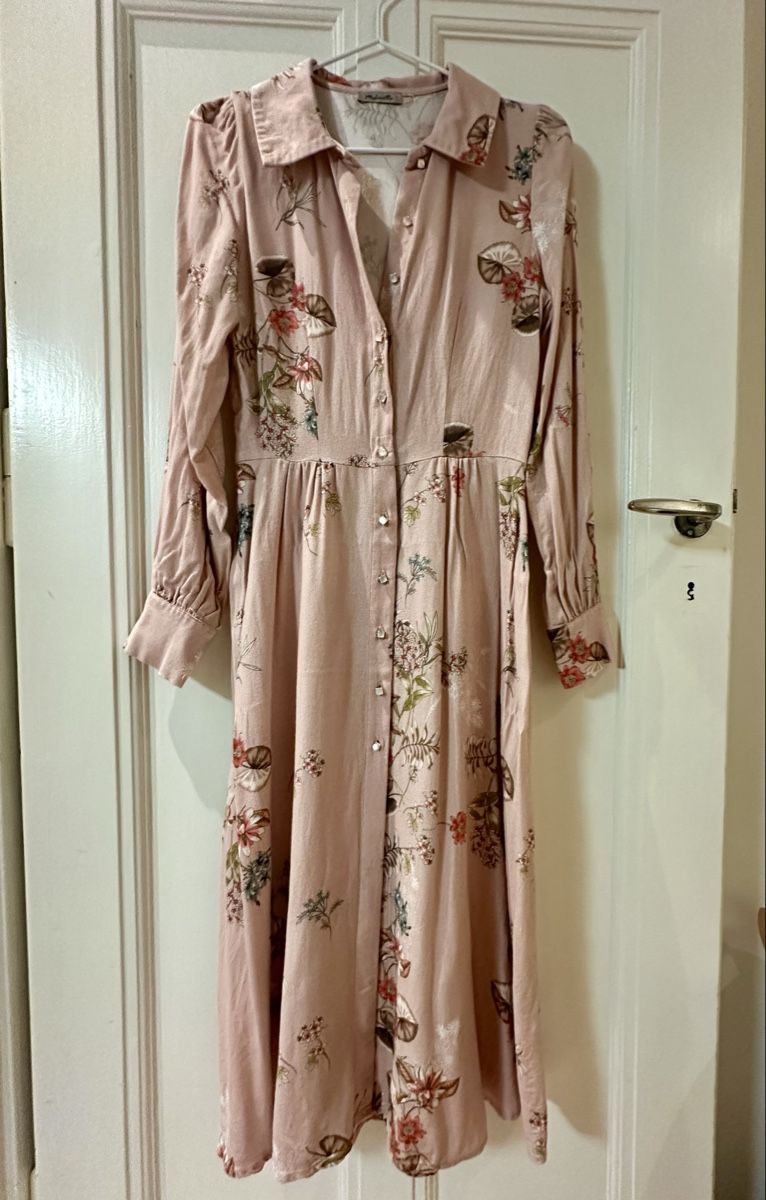Vestiti: Pink Floral Midi Dress – Usato da Genève venduto da gra_xlk7 1