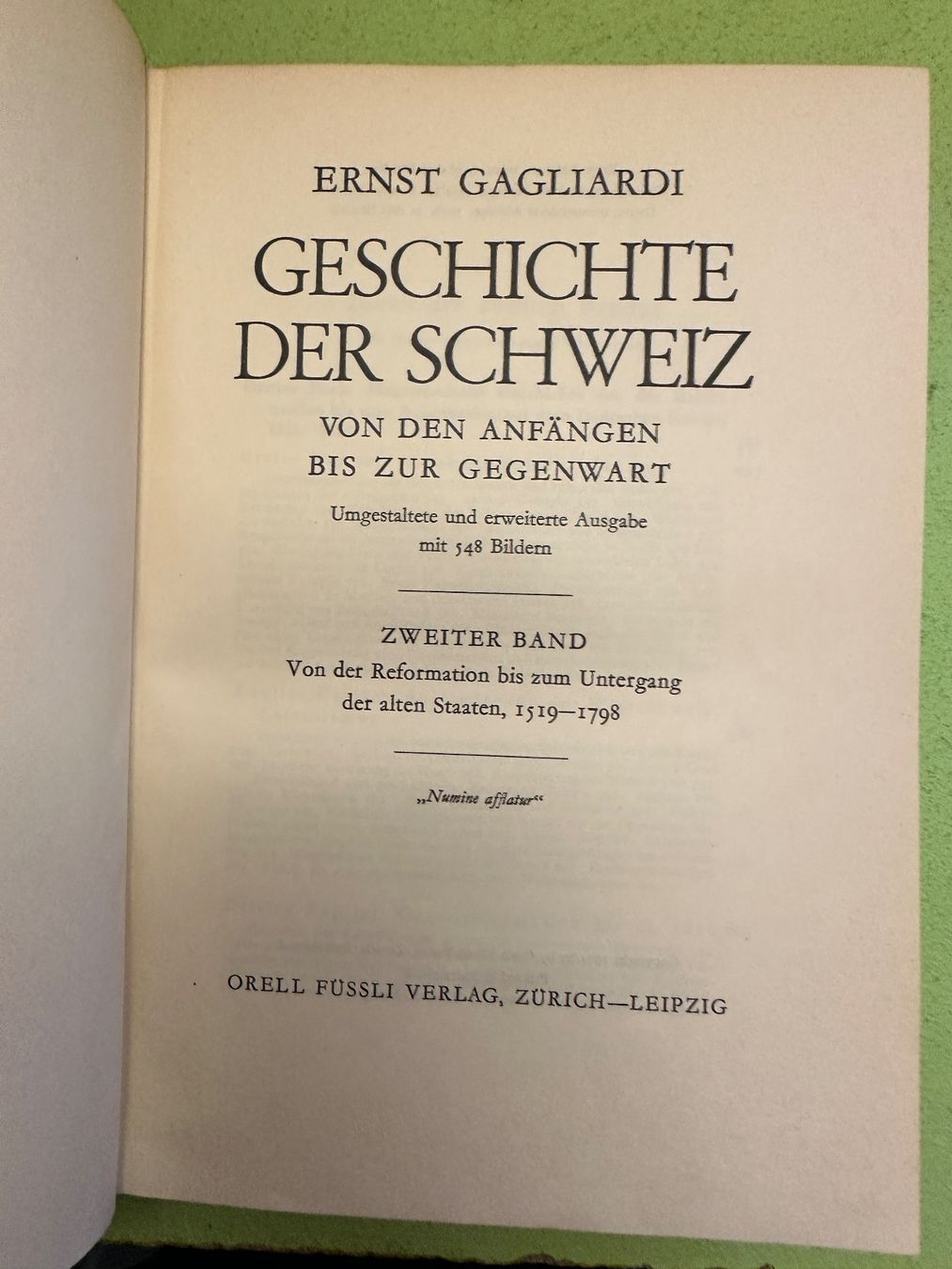 Libri: Ernst Gagliardi: Geschichte der Schweiz. – Usato da Zürich venduto da allp 8