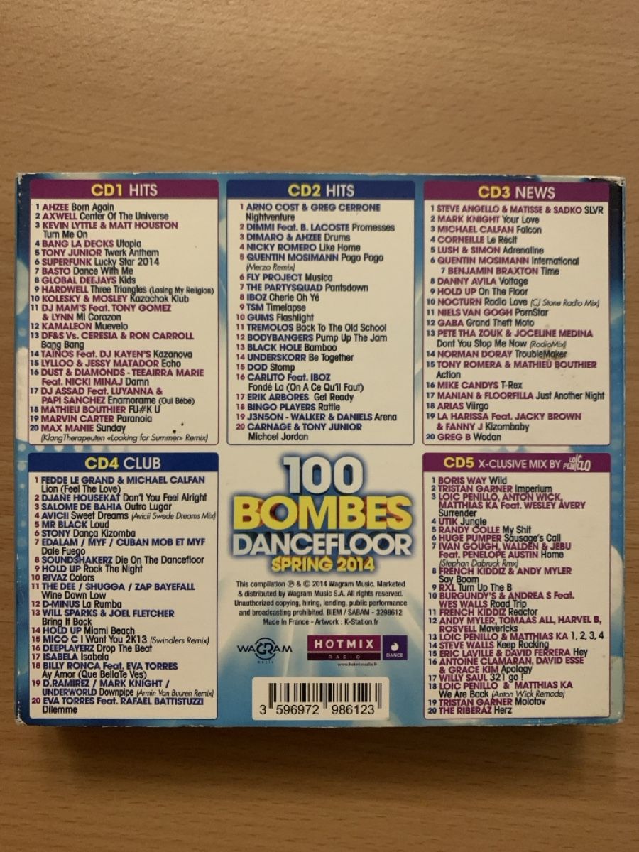 CD: Compilation CD 100 Bombes Dancefloor Spring 2014 5 CD – Usato da Salavaux venduto da Lune_Diurne 1