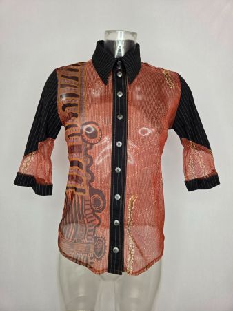 Vintage Y2K Meshbluse Made in Italy - S-M