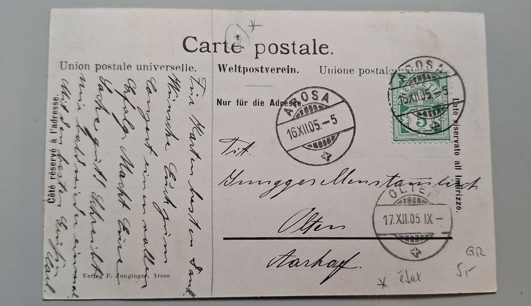 Cartoline postali: AK CP Gruss aus Arosa Winter alte Häuser GR – Usato da Gurtnellen venduto da Stonevalley007 3