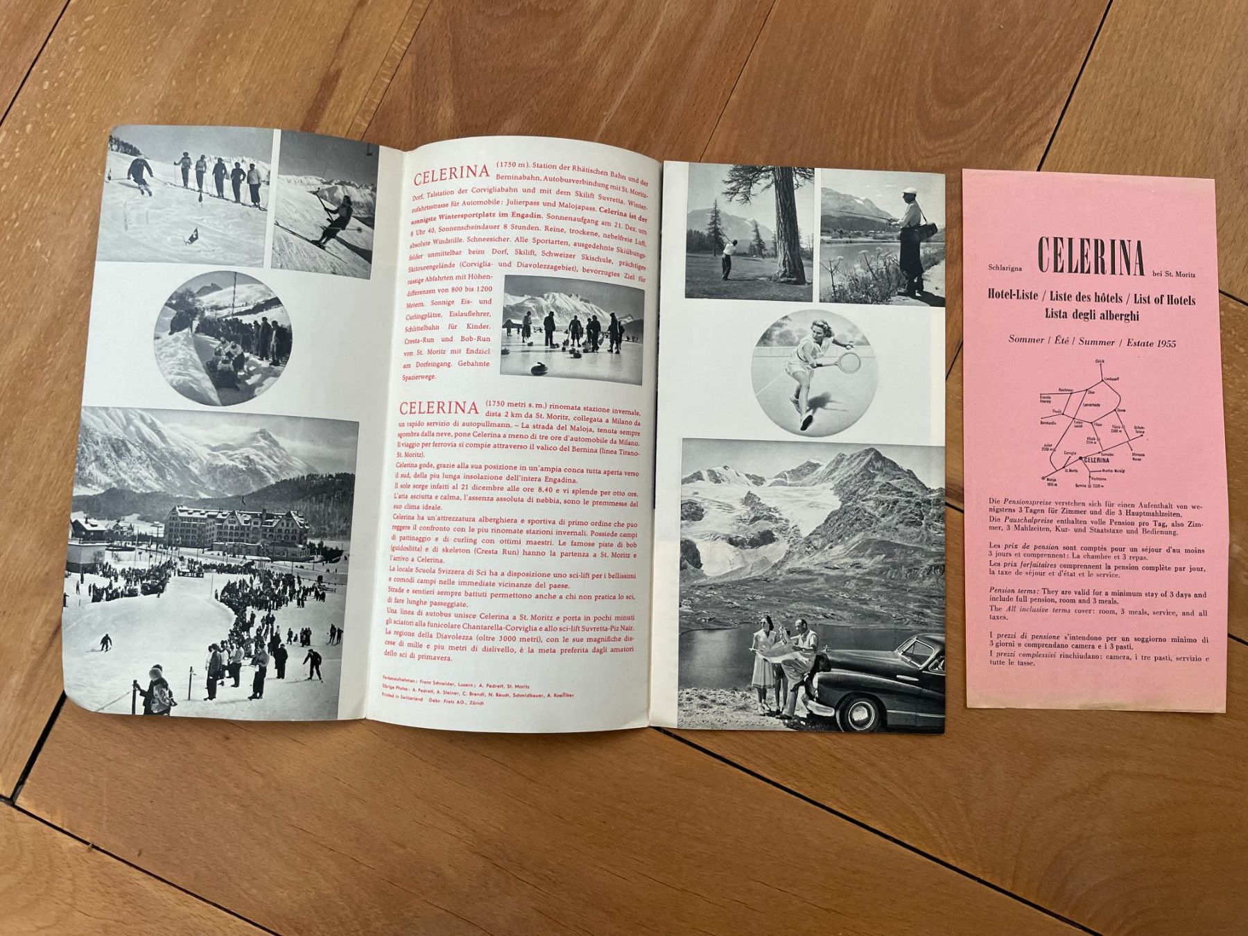 Documenti: Celerina bei St. Moritz Engadin Prospekt 1955, Vintage – Usato da Thal venduto da Danny82 1