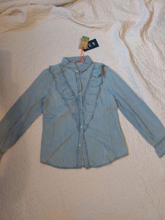 Original Marines 👕Leichter Hemd mit Rüschen Sommer-Look