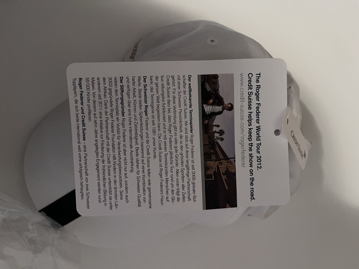 Crédit Suisse Copricapi, berretti & cappellini: Roger Federer Vintage Cap – Nuovo e nell'imballaggio originale da Thalwil venduto da Adr1234 3