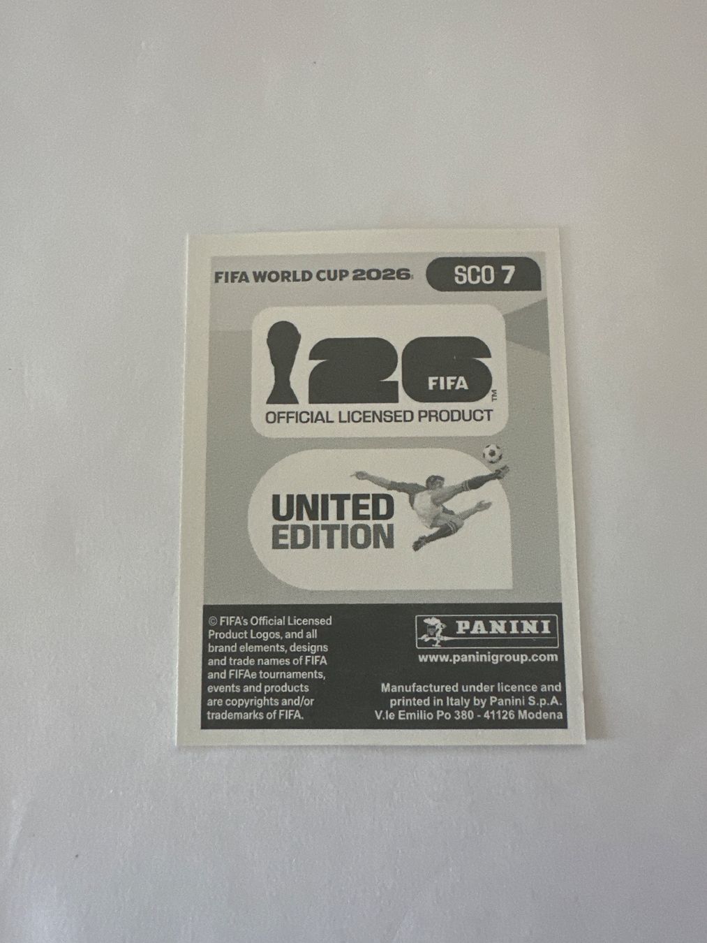 Panini Carte collezionabili: Panini FIFA WM 2026 Sticker - SCO 7 – Usato da Sulz AG venduto da DealWerk 1