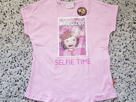 T-shirt paillette rose 170/176 NEUF