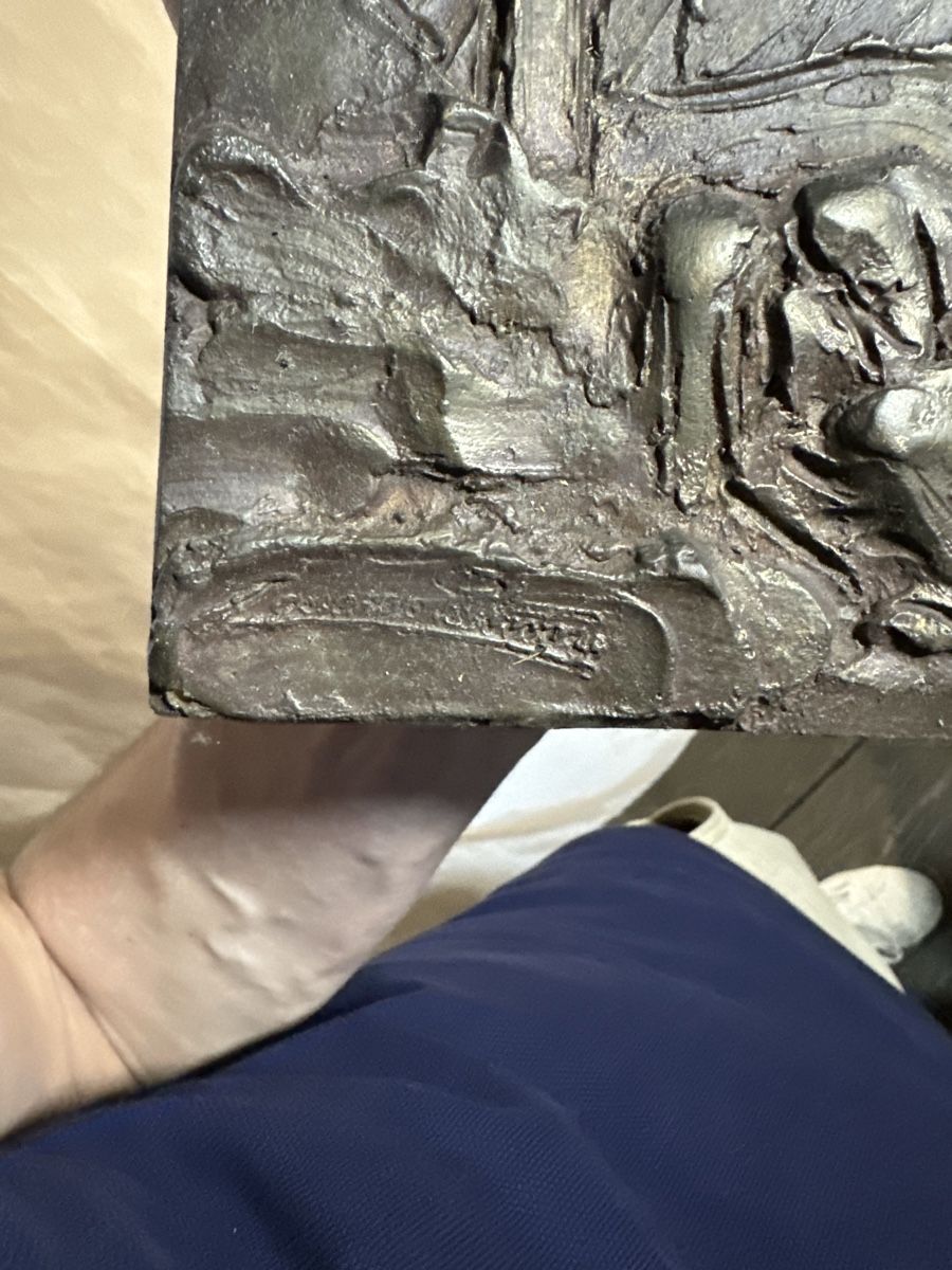 Sculture & Statue: Bas relief bronze, crucifixion passion – Usato da Genève venduto da GenevasWunderkammer 6