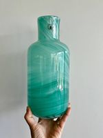 IKEA PS 2017 green and white swirl glass vase 