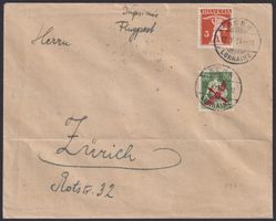 1919, F2 auf sauberem "Flugpost"-Brief von BERN, Kat: 300.-