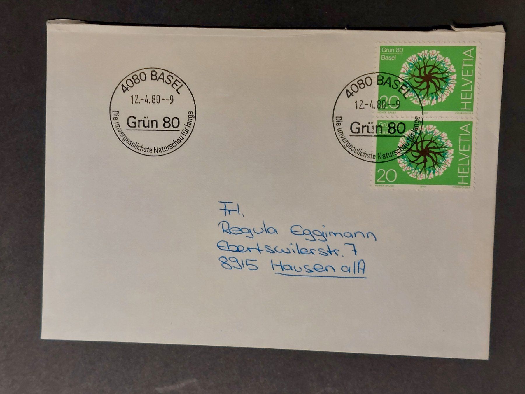 Tutti i francobolli: Sonderbrief Grün 80, Basel 12.4.80 – Usato da Obfelden venduto da Funke2