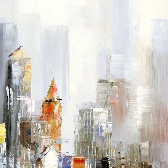 Riproduzioni & Creazioni: Abstrakt New York Skyline im Winter II – Nuovo (secondo la descrizione) da Larnaca venduto da KunstDepot24 3