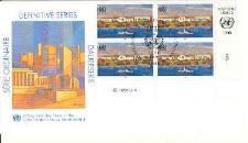 Tutti i francobolli: UNO Genf 1990 Fr. 5.- V'block FDC – Usato da Winterthur venduto da Kyoung