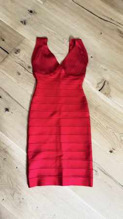Herve Leger Bandage-Kleid in Rot – Grösse S