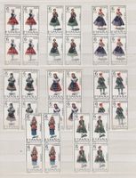 Spanien Trachten 1967-1969 35 versch. Viererblocks +21 EM **