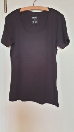 T-Shirt kurzarm, Schwarz, Esmara S, Baumwolle