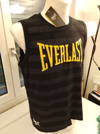 ORIGINAL EVERLAST HERREN TANK TOP SCHWARZ GESTREIFT L NEU 🔥
