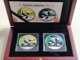 (1) China Panda-Set 2014 Night & Day Limitiert 🐼2x1 Unzen🐼