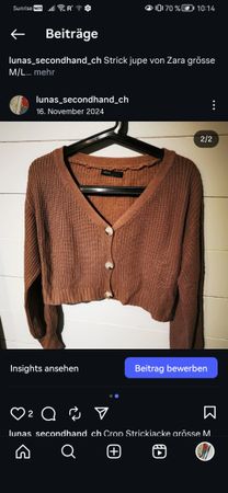 Crop Strickjacke Grösse S/M, Herbst-Look, Top Zustand!
