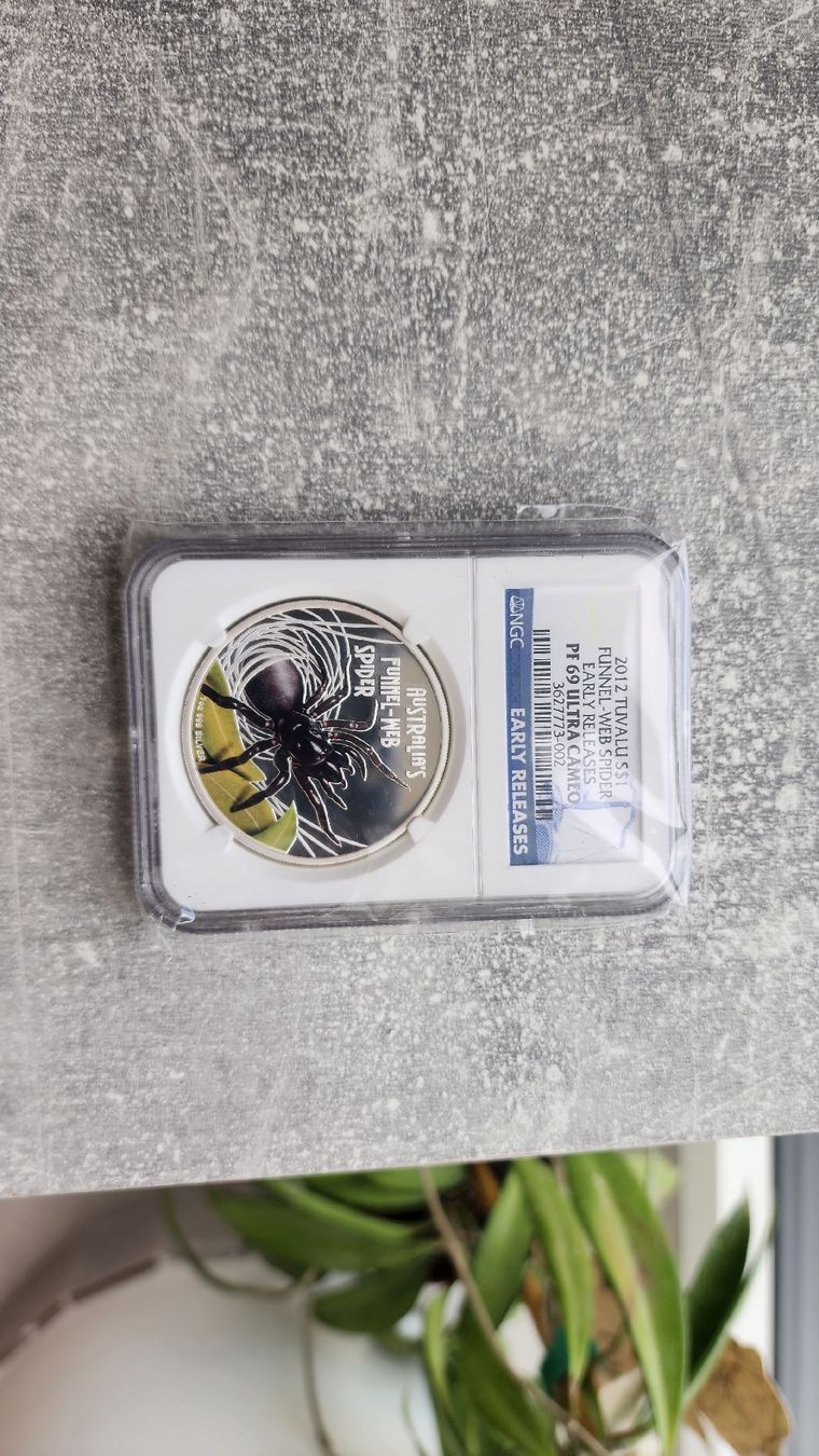 Tutti le monete: Funnel Web Spider PF69 2012 1oz Silver NGC ER - Deadly & – Nuovo (secondo la descrizione) da Petit-Lancy venduto da SilverCoinCoin 2