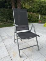 Gartenstuhl Aluminium Textil Grau guter Zustand