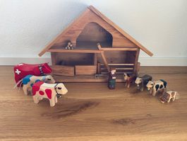 Trauffer Holz-Bauernhof mit Trauffer Figuren / Zubehör