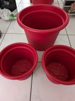 NEU! Deroma Blumentöpfe rot, 3er Set, 25cm und 40cm Durchm.