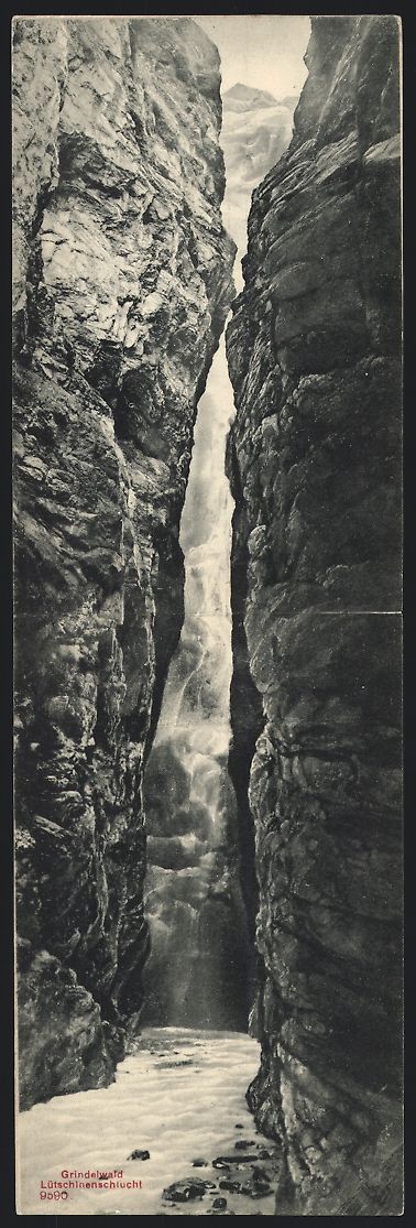 Cartoline postali: Klapp-AK Grindelwald, Lütschinenschluch – Usato da Berlin venduto da bartko-reher