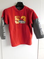 Schöner Sweatshirt für Jungen, Grösse 128, rot & grau