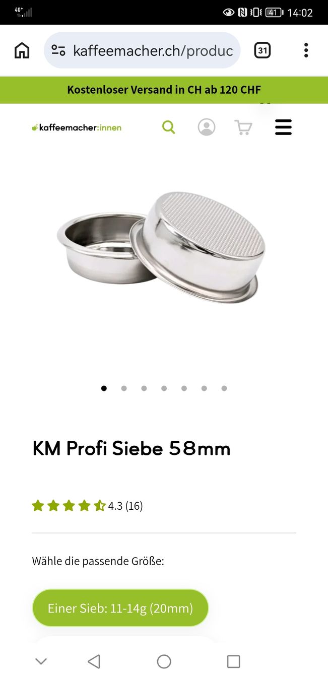 Macchine per caffè & Macchine per espresso: KM Profisieb 58mm Siebträger – Nuovo e nell'imballaggio originale da Luzern venduto da ale_hub 2