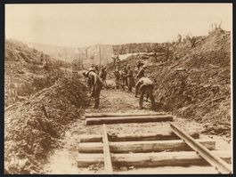 Fotografie 1. WK, Eisenbahn-Kompanie bei