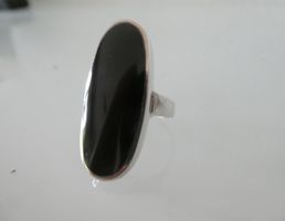 Grosser Silberring 925 mit Onyx Gr. 51 (16.2mm)