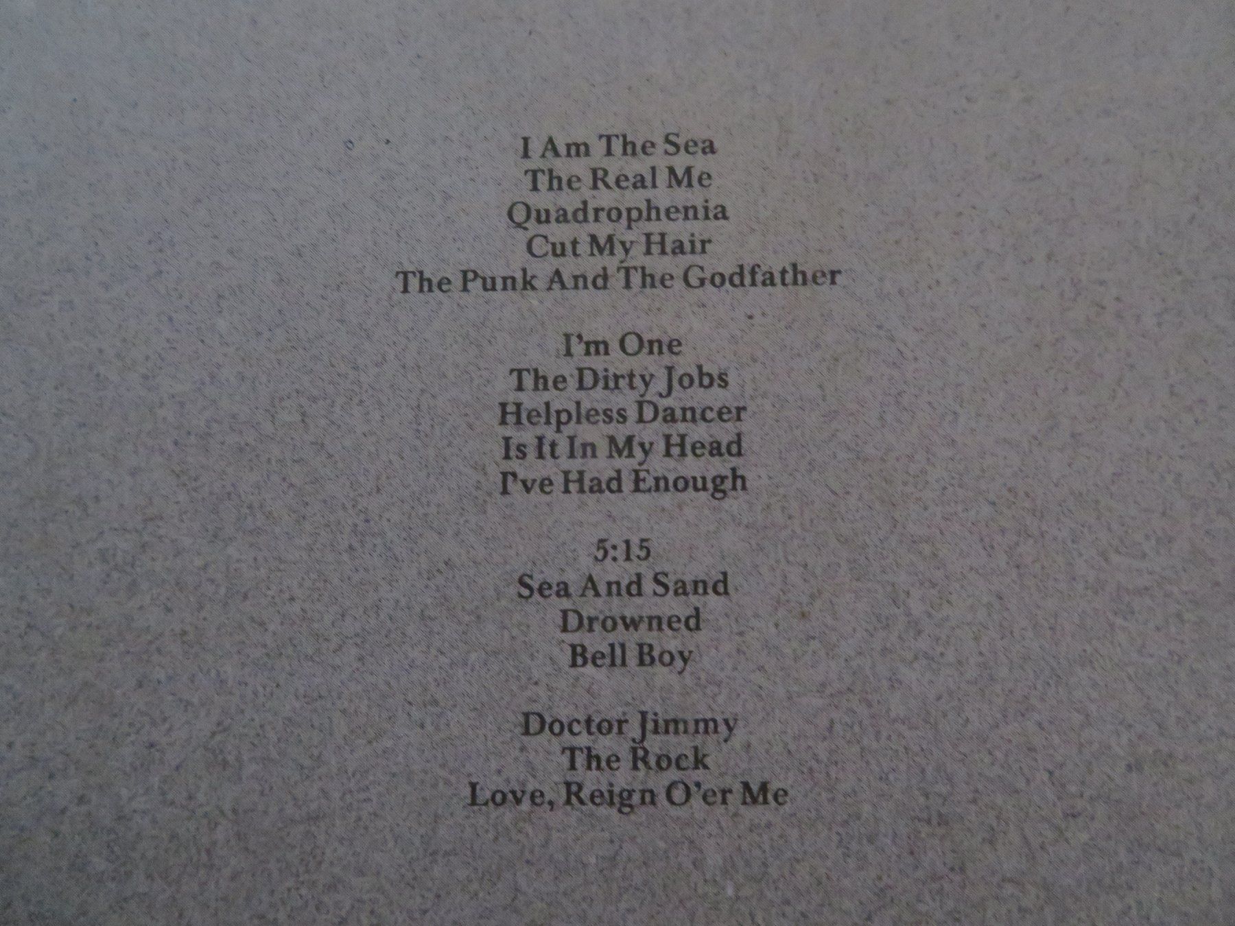 Vinyles: THE WHO QUADROPHENIA 2LPS – D'occasion à Zürich par max_cp5f 2