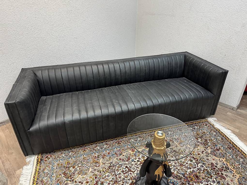 Divani: Sofa Dreisitzer, echt Leder schwarz – Usato da Zug venduto da sol_2cgs