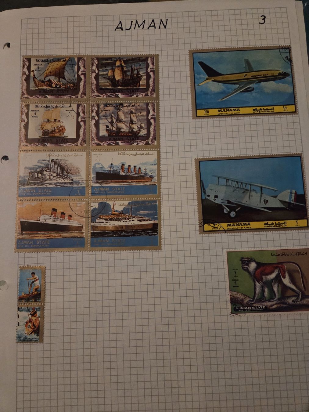 Alle Briefmarken: Briefmarken Ajman – Gebraucht aus Riehen von str_2msn 1