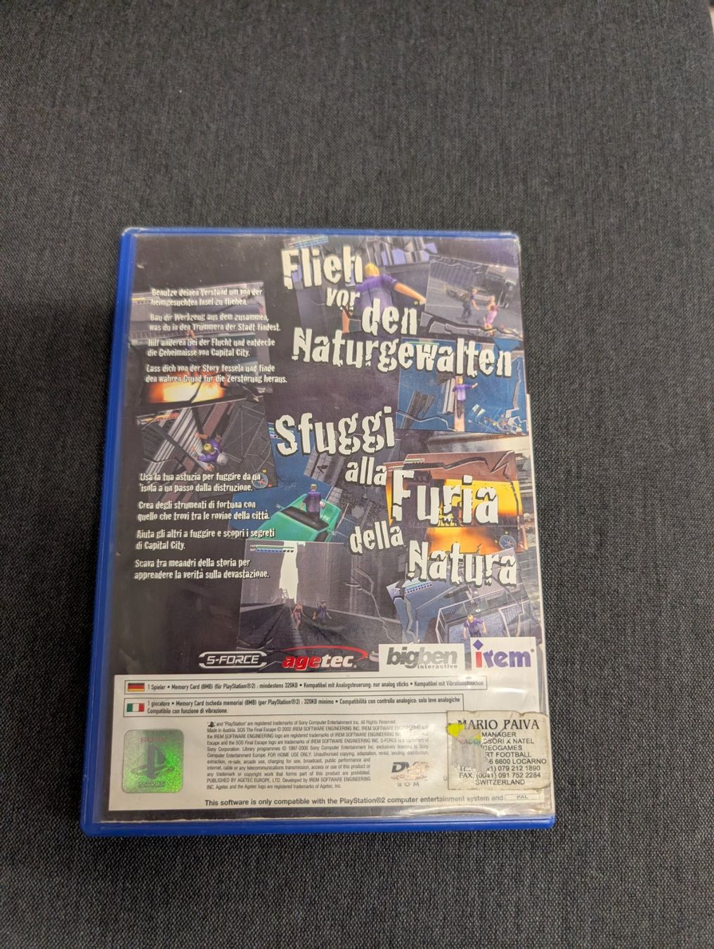 Spiele: Sos the final escape Sony playstation 2 – Gebraucht aus Giubiasco von Ticinerd 1