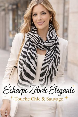 Écharpe Zébrée Tendance pour un Look Unique et Chaud!