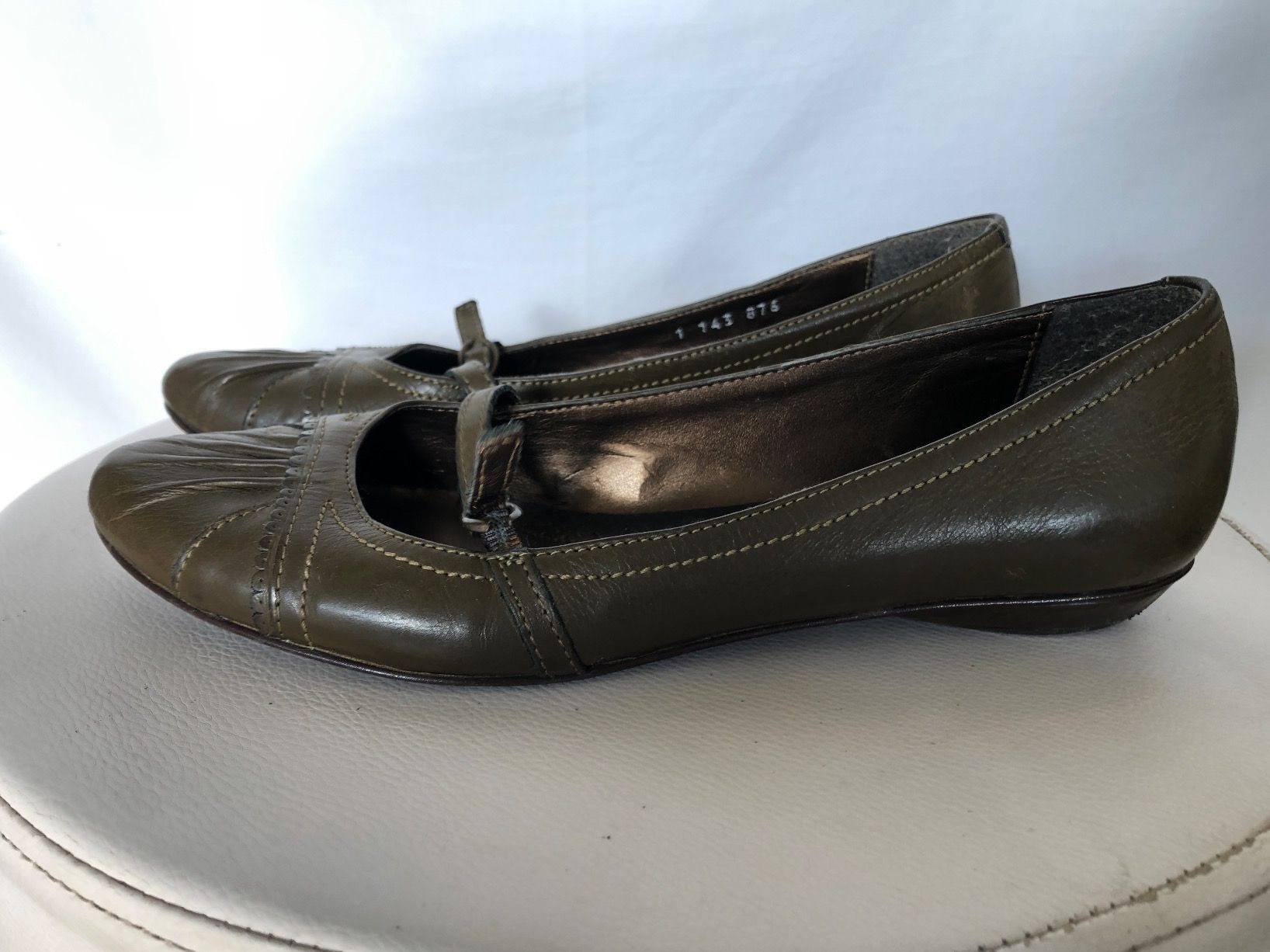 Damenschuhe: Ballerines vert olive 5th Avenue taille 37 tout cuir – Neu (gemäss Beschreibung) aus Coppet von Vanessamode 5