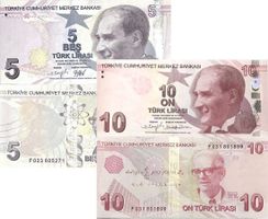 Türkei Set 2 Stk 2009-2020 UNZ 5-10 Lira P222-P223
