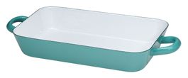 RIESS Emaille Auflaufform Gratinform grün 29 x 18 cm