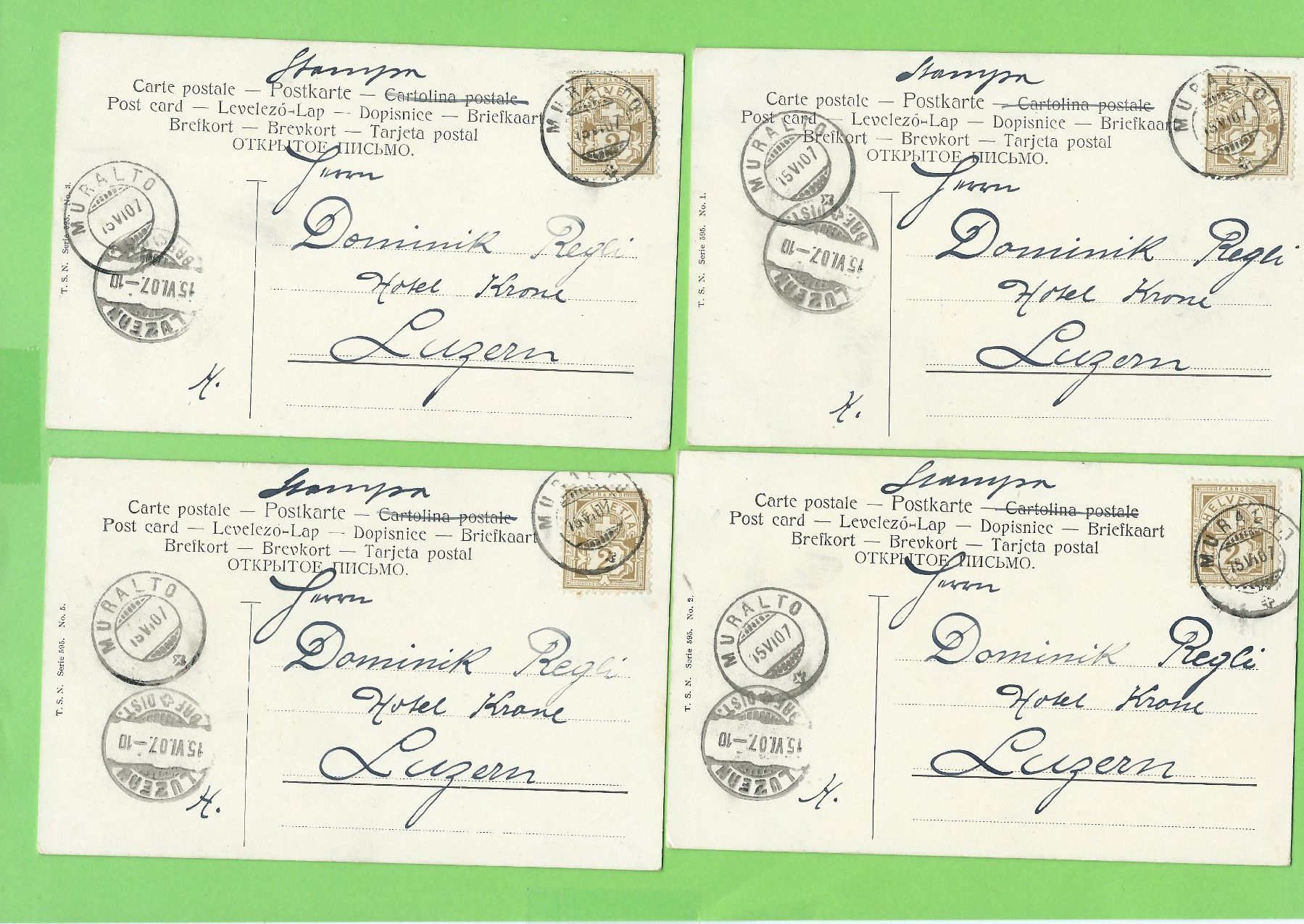 Cartoline postali: 4 Antike Postkarten,. Rarität! – Usato da Zürich venduto da t24_de 1