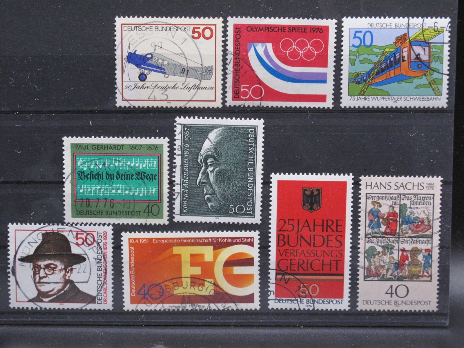 Alle Briefmarken: BRD 1976 Winterspiele Insbruck / Paul Gerhardt gest – Gebraucht aus Wil SG von fva01