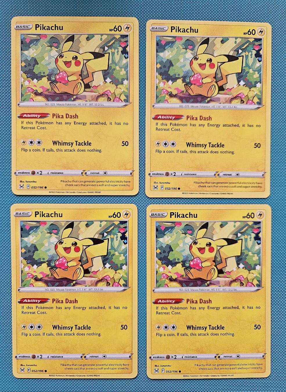 Pokémon Carte collezionabili: 4x Pikachu #52 Lost Origin - Pikachu Collect's - Ab 1 – Nuovo (secondo la descrizione) da Lostallo venduto da OwiMarket