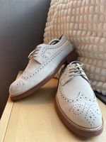 Herren Schuhe TOD'S Leder Brogue hellgrau Grösse 42 guter Zu