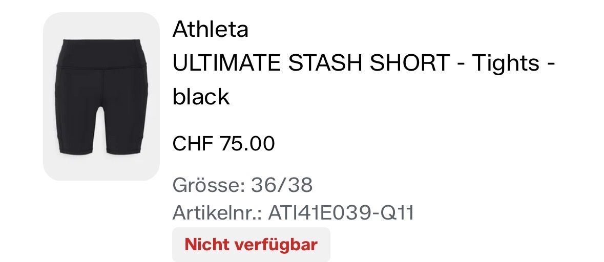 Leggings: Athleta Ultimate Stash 7" Short black size S – Neuf (Voir description) à Zürich par Benutzername-B 2
