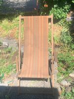 Schweizer Designklassiker Wisa Gloria Liegestuhl Holz Stoff