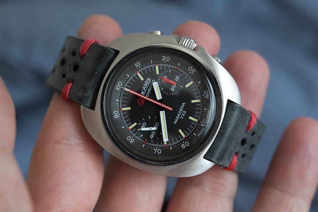 Roamer Orologi: Roamer pasadena 733 pilot chronograph, valjoux 7733, NOS – Usato da Eschert venduto da Watchlegend 3