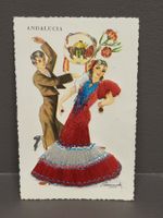 Postkarte bestickt Spanien