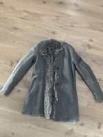 Grauer Utzon Lammfellmantel, Gr. 36 - reversible